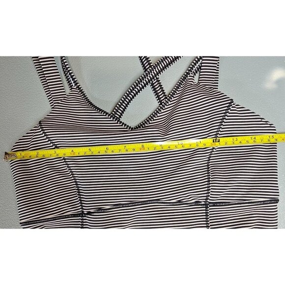 Lululemon Womens 10 Happy Strappy Tank Mini Pop Stripe Black Mink Berry - Picture 6 of 10